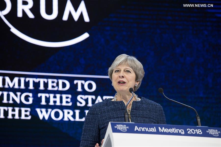 SWITZERLAND-DAVOS-WEF ANNUAL MEETING-BRITAIN-THERESA MAY