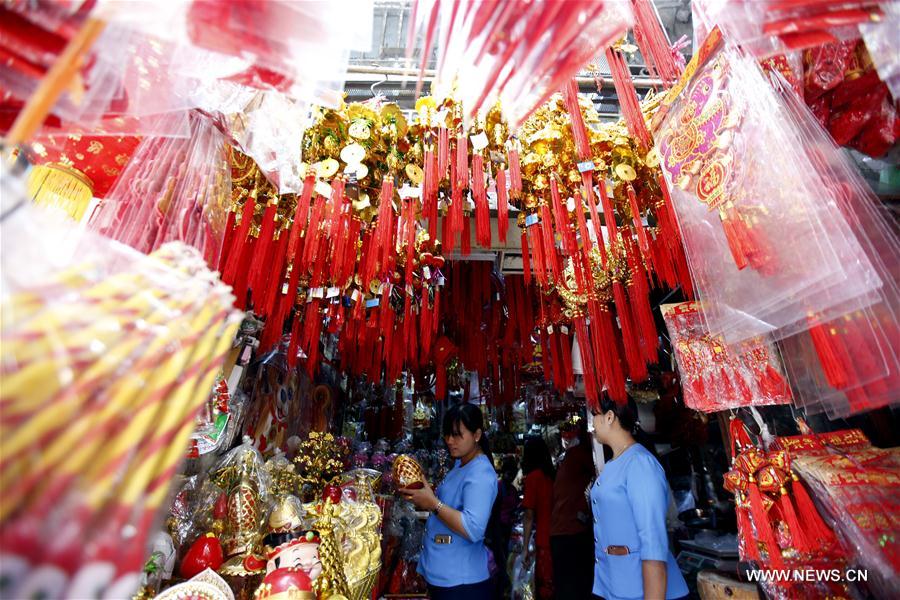 MYANMAR-YANGON-CHINESE NEW YEAR-DECORATION