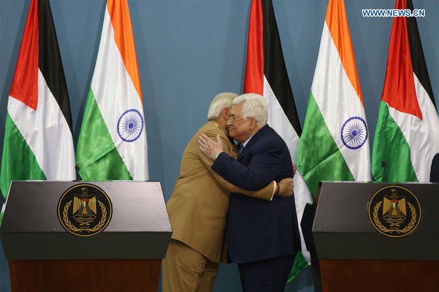 MIDEAST-RAMALLAH-INDIA-MODI-ABBAS-PRESS CONFERENCE