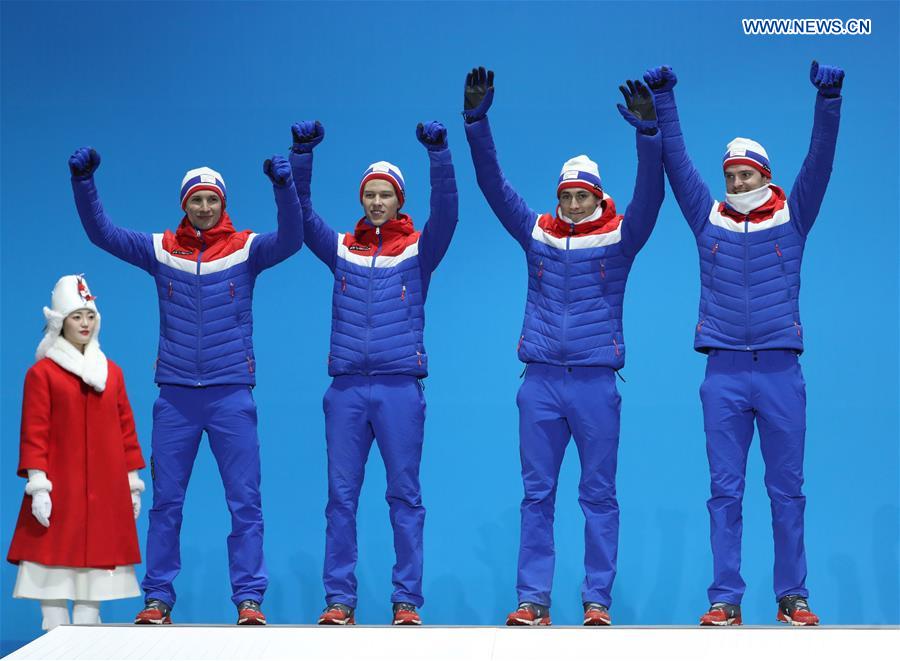 (SP)OLY-SOUTH KOREA-PYEONGCHANG-NORDIC COMBINED-TEAM GUNDERSEN LH/4X5KM-MEDAL CEREMONY