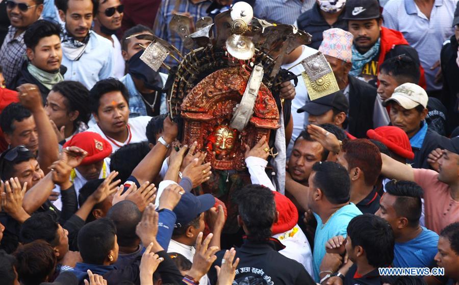 NEPAL-BHAKTAPUR-BISKET JATRA FESTIVAL