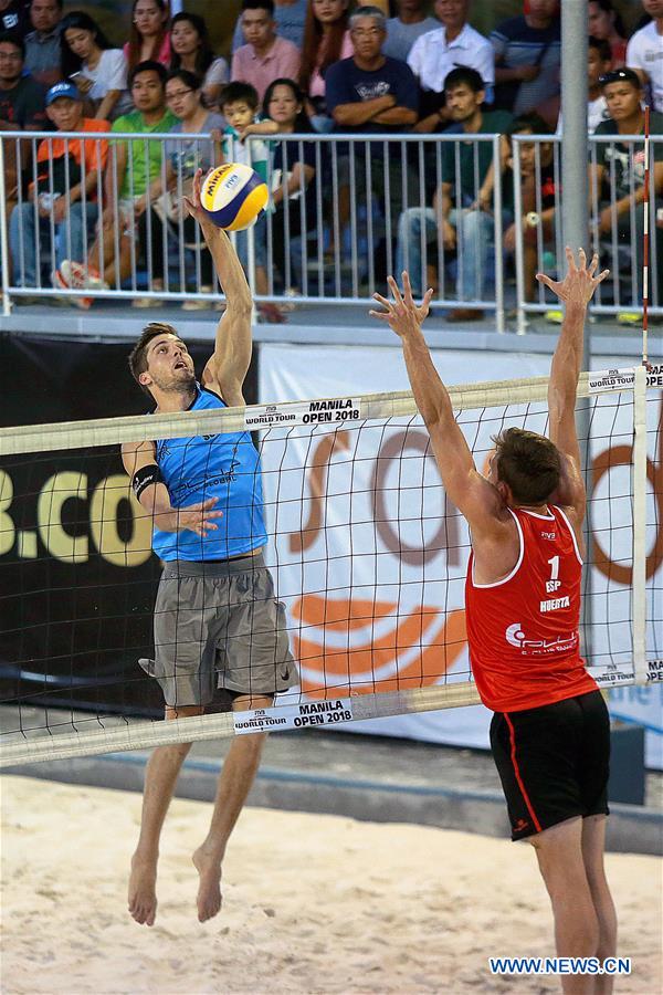 (SP)PHILIPPINES-MANILA-BEACH VOLLEYBALL-FIVB WORLD TOUR-MEN'S BRONZE MEDAL MATCH-SWITZERLAND VS SPAIN