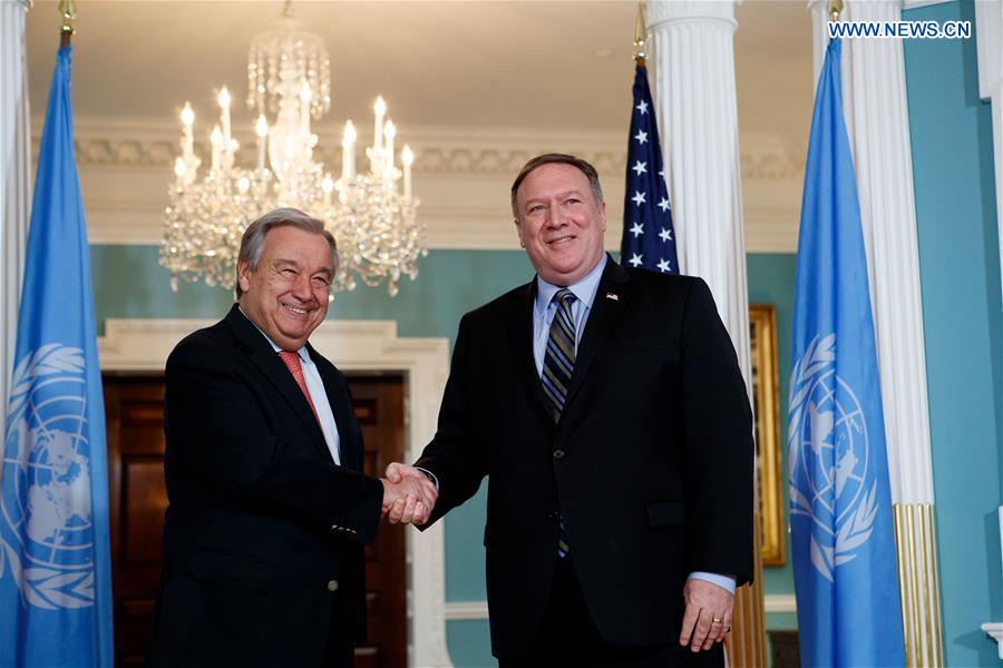 U.S.-WASHINGTON D.C.-POMPEO-GUTERRES-MEETING