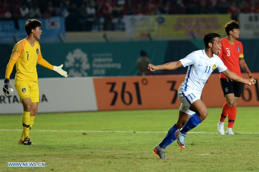 (SP)INDONESIA-BANDUNG-ASIAN GAMES 2018-MEN’S FOOTBALL MATCH-MALAYSIA VS SOUTH KOREA