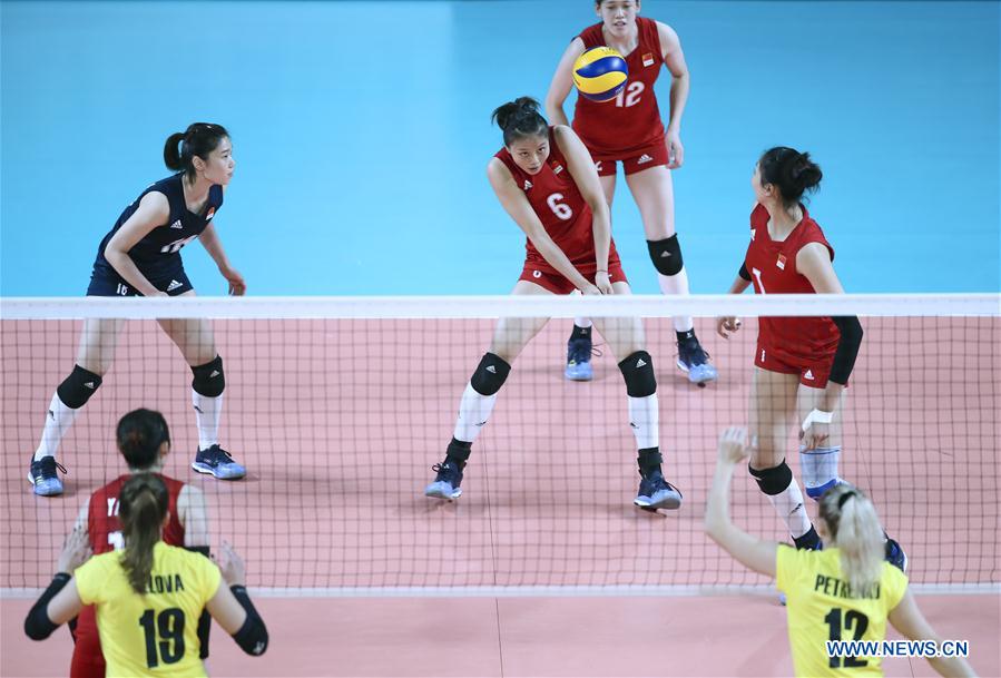 (SP)INDONESIA-JAKARTA-ASIAN GAMES-WOMEN'S VOLLEYBALL-CHINA VS KAZAKHSTAN