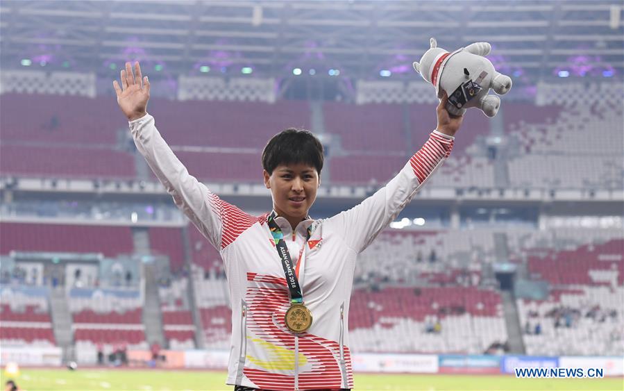 (SP)INDONESIA-JAKARTA-ASIAN GAMES-ATHLETICS-WOMEN'S HAMMER THROW