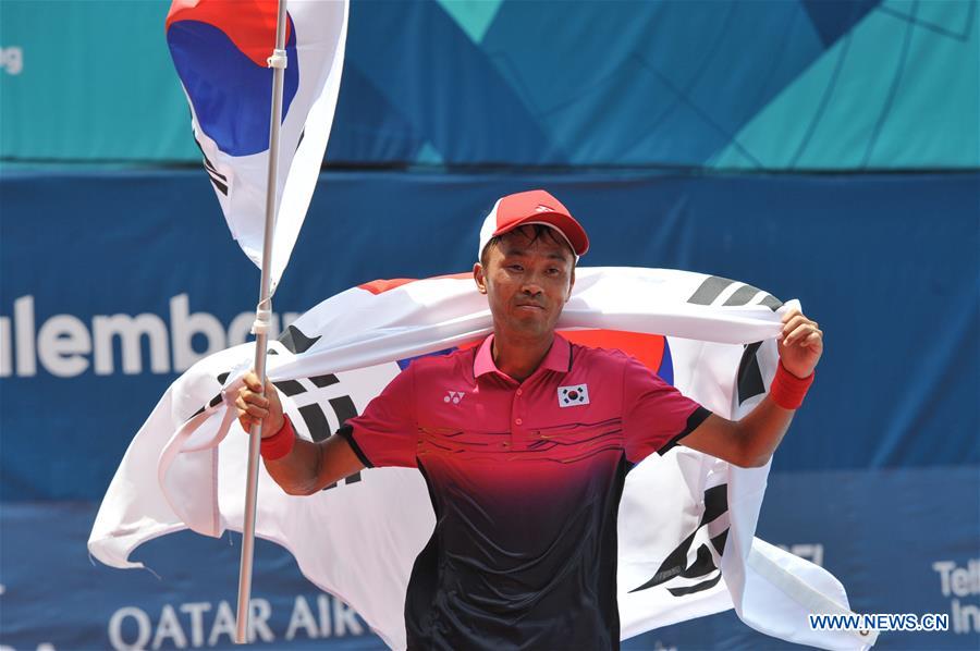 (SP)INDONESIA-PALEMBANG-ASIAN GAMES-MEN'S SINGLE SOFT TENNIS-FINAL