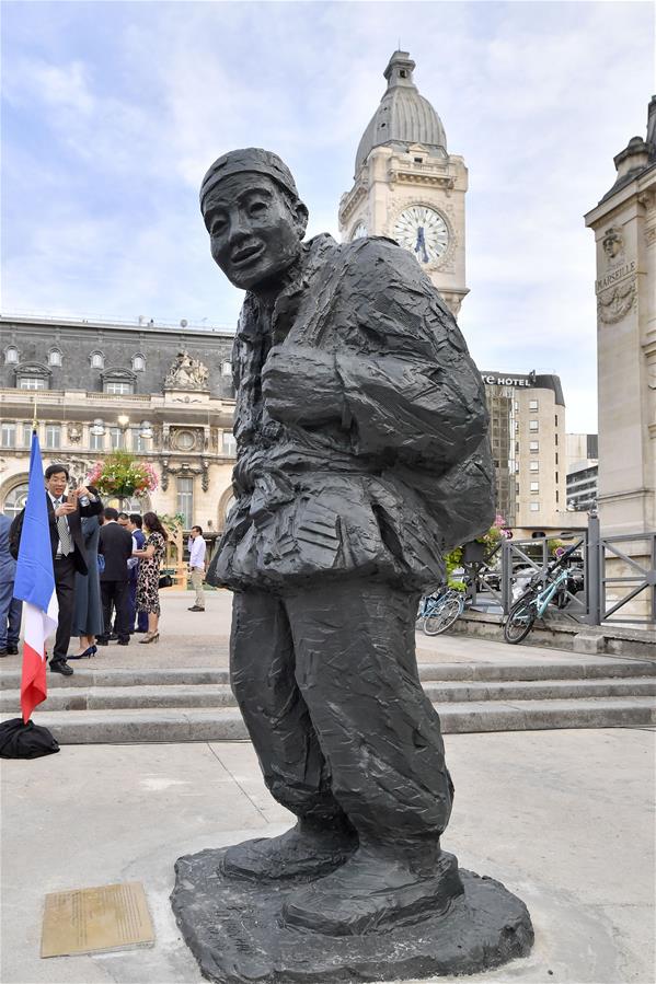 FRANCE-PARIS-WWI-CHINESE WORKER-STATUE