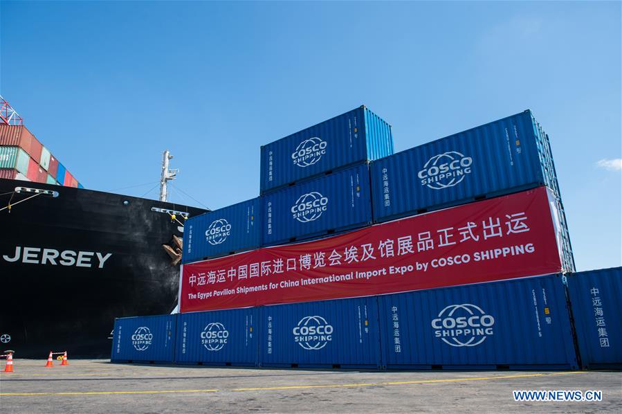 EGYPT-PORT SAID-CHINA-IMPORT EXPO-EGYPTIAN PAVILION-COSCO-SHIPMENT