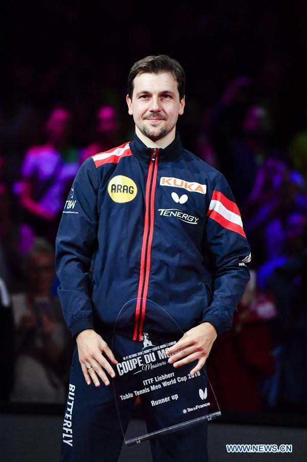 (SP)FRANCE-CHESSY-2018 ITTF MEN'S WORLD CUP-FINAL-FAN ZHENDONG VS TIMO BOLL