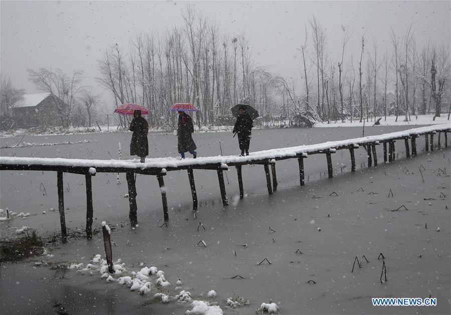 KASHMIR-SRINAGAR-SNOWFALL