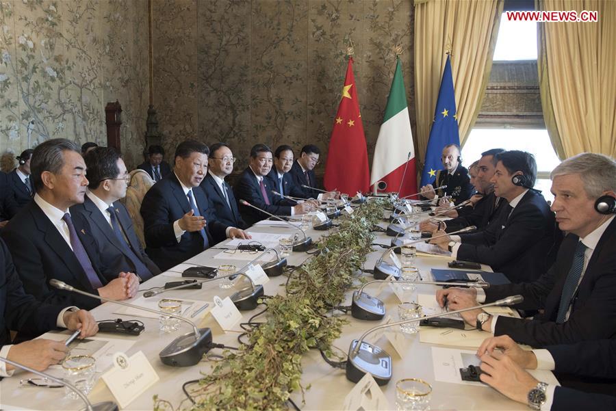 ITALY-ROME-XI JINPING-ITALIAN PM-TALKS