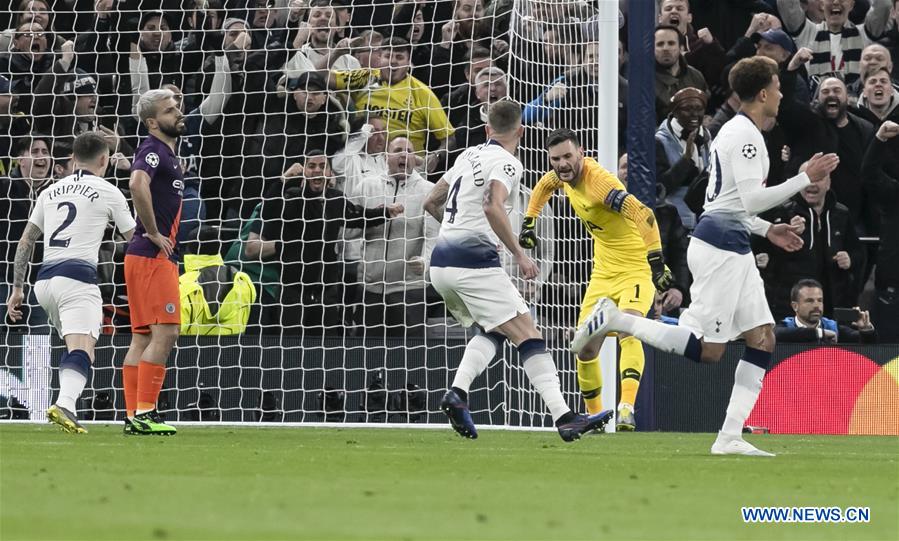 (SP)BRITAIN-LONDON-FOOTBALL-CHAMPIONS LEAGUE-QUARTERFINAL-TOT HOTSPUR VS MAN CITY 