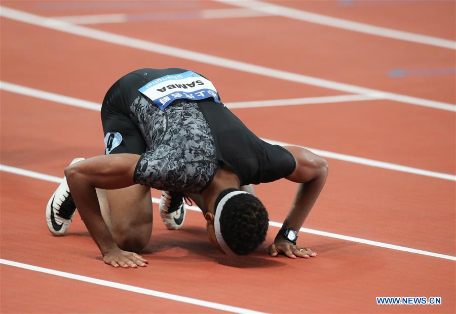 (SP)CHINA-SHANGHAI-ATHLETICS-IAAF-DIAMOND LEAGUE-MEN'S 400M HURDLES (CN)