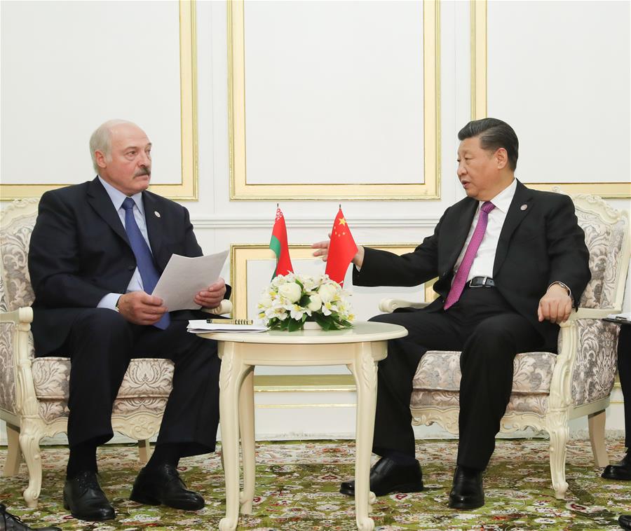 KYRGYZSTAN-BISHKEK-XI JINPING-BELARUSIAN PRESIDENT-MEETING