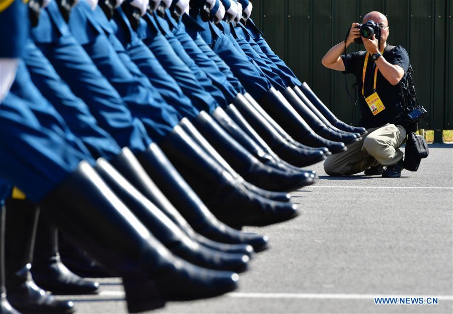 CHINA-BEIJING-MILITARY PARADE-TRAINING-JOURNALISTS-VISIT (CN)