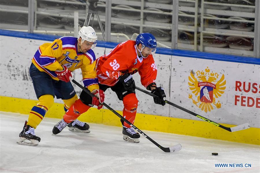 (SP)CHINA-JILIN CITY-ICE HOCKEY-SILK ROAD SUPREME HOCKEY LEAGUE-TSEN TOU VS KHIMIK(CN)