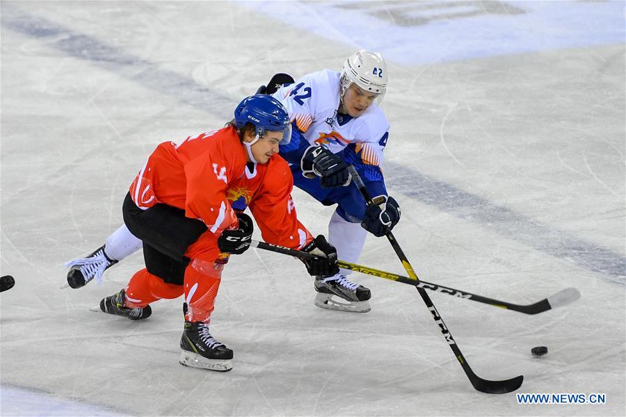 (SP)CHINA-JILIN CITY-ICE HOCKEY-SILK ROAD SUPREME HOCKEY LEAGUE-TSEN TOU VS HUMO(CN)