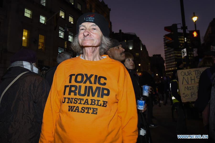 BRITAIN-LONDON-NATO-TRUMP-DEMONSTRATION