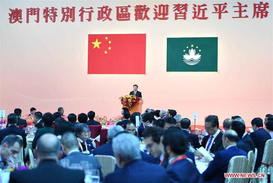 CHINA-MACAO-XI JINPING-WELCOME BANQUET-SPEECH (CN)