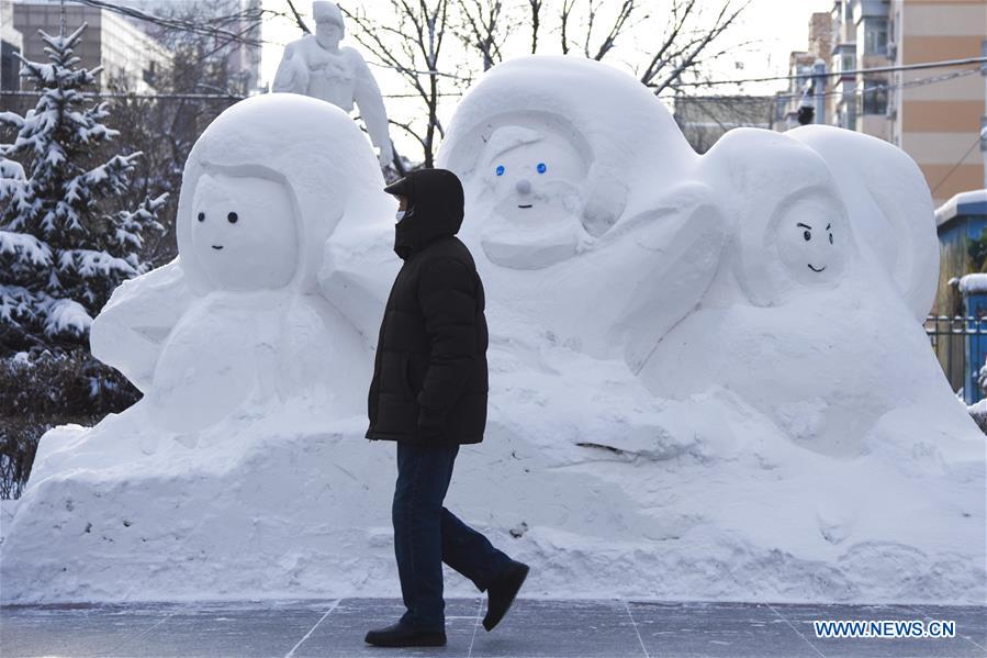 CHINA-HEILONGJIANG-HARBIN-2020-NEW YEAR-SNOW SCULPTURES(CN)