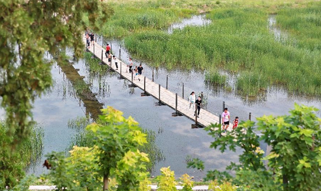 Tourists visit Neiqiu County of China's Hebei