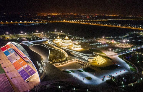 Aerial view of Hohhot in China's Inner Mongolia