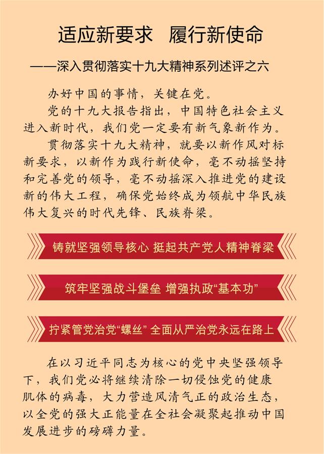 （新華全媒頭條·圖文互動）（1）適應新要求 履行新使命——深入貫徹落實十九大精神系列述評之六