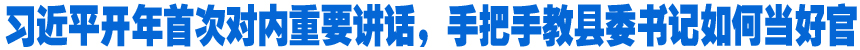 習近平開年首次對內重要講話，手把手教縣委書記如何當好官