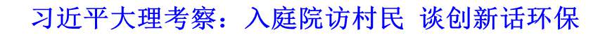 習近平大理考察：入庭院訪村民 談創新話環保