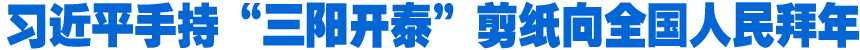 習近平手持“三陽開泰”剪紙向全國人民拜年