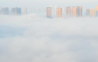 浙江上虞出現平流霧景觀