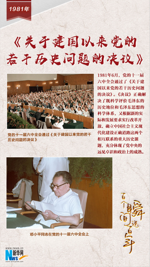 1981，《關(guān)于建國以來黨的若干歷史問題的決議》