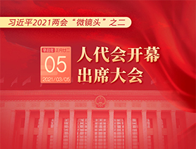 習近平2021兩會“微鏡頭”之二：3月5日 人代會開幕，出席大會